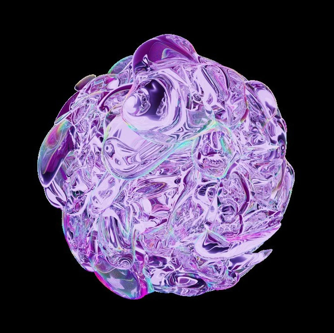 Closed state — dense liquid-glass mass